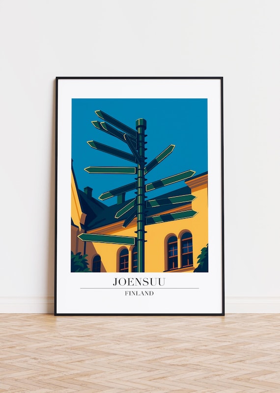 Joensuu Finland Poster City Illustration Art Print