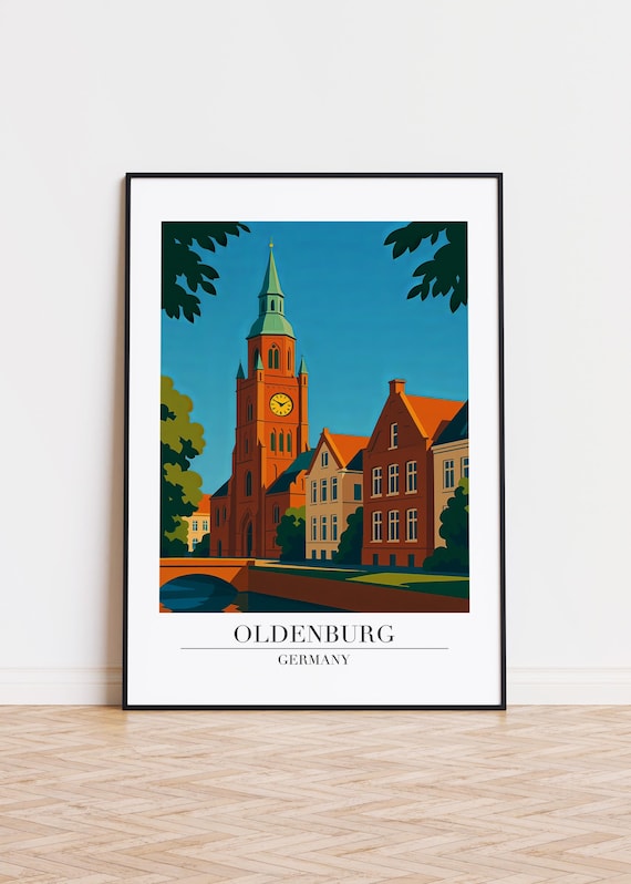 Oldenburg Germany Poster Modern City Illustration Art