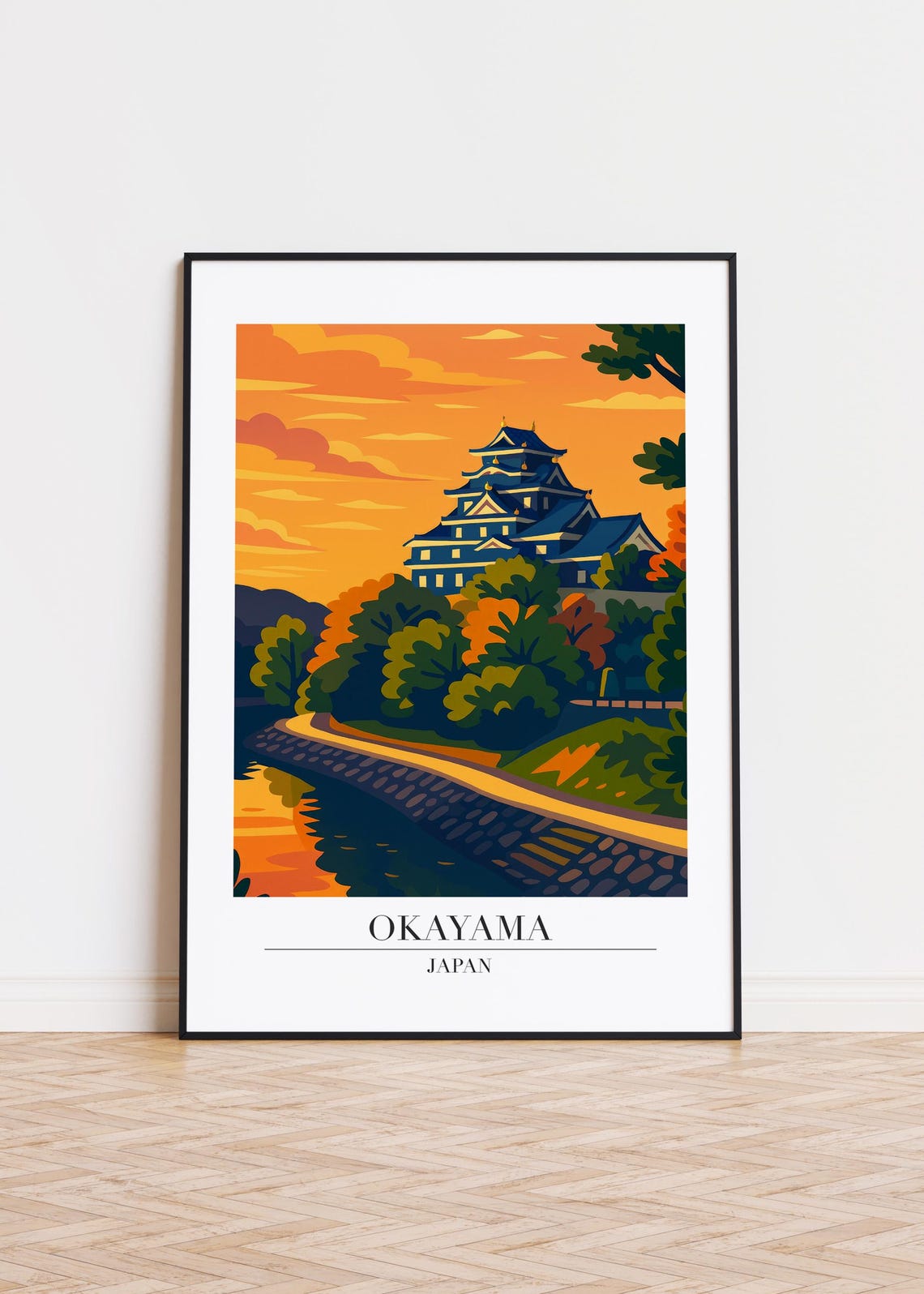 Okayama City Poster Modern Travel Art Print