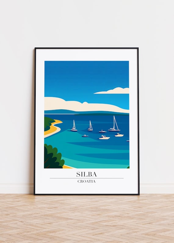 Silba Croatia Poster Modern City Illustration Art