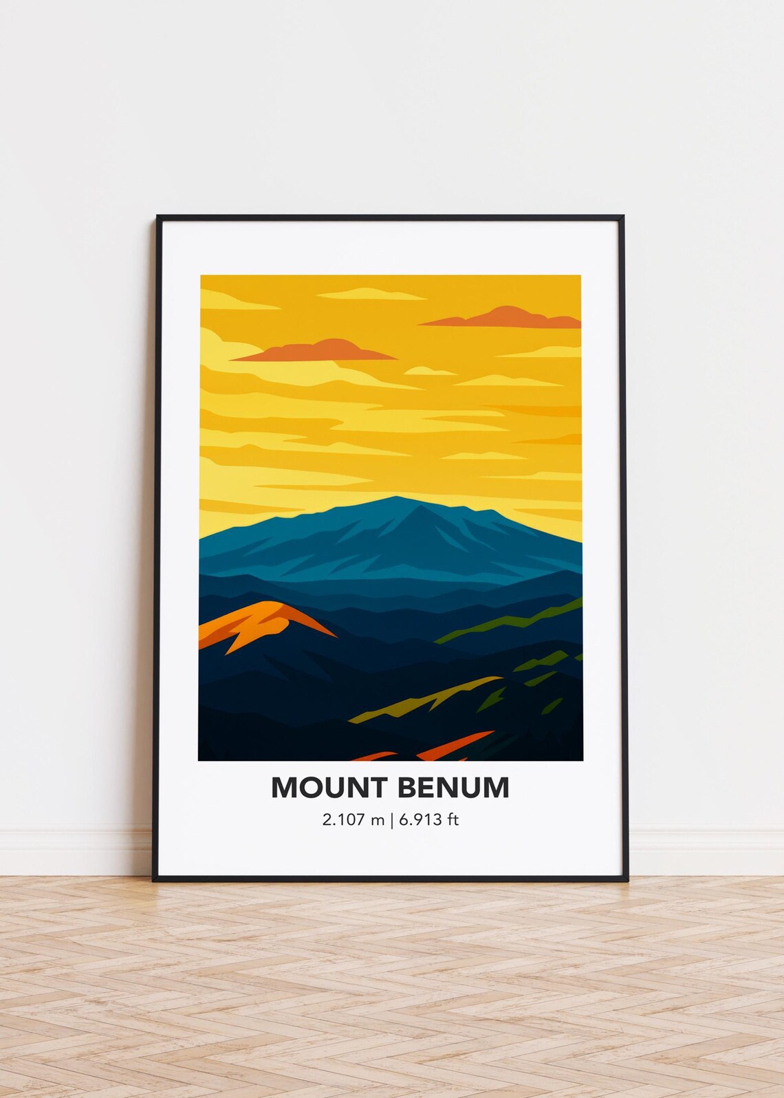 Mount Benum Minimalist Mountain Art Print