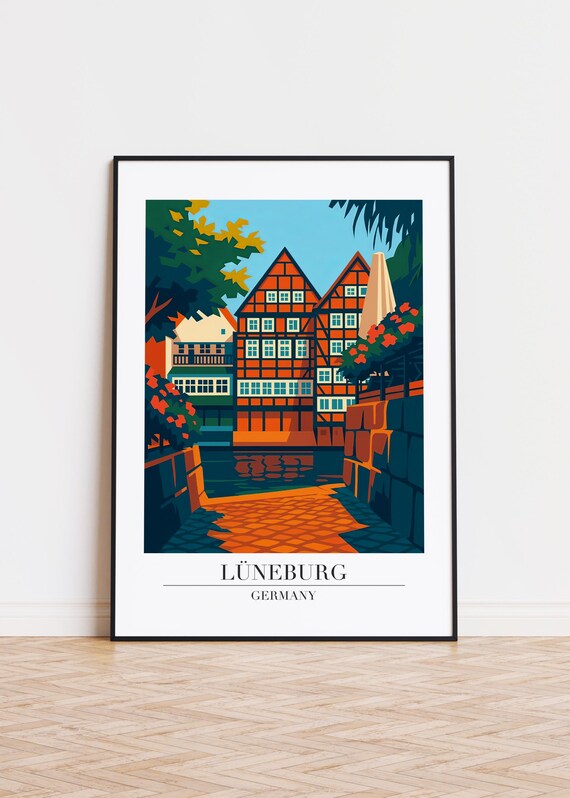 Lneburg Germany Poster City Illustration Art Print