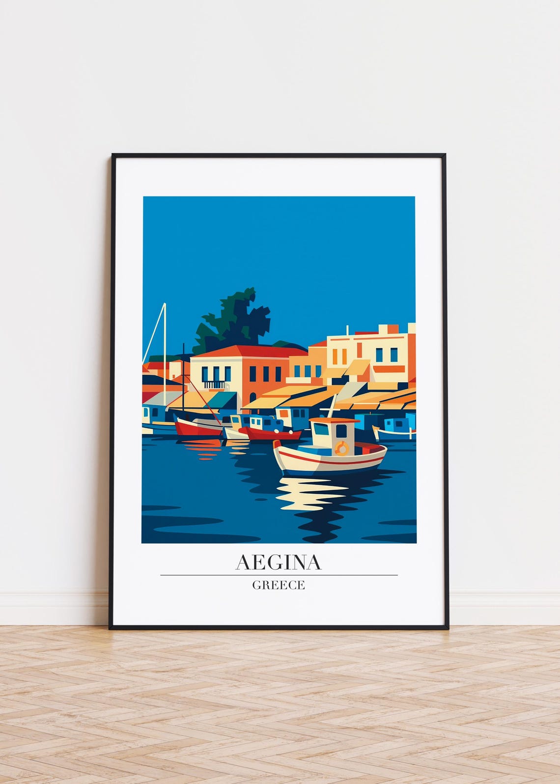 Aegina Greece Modern Travel Poster