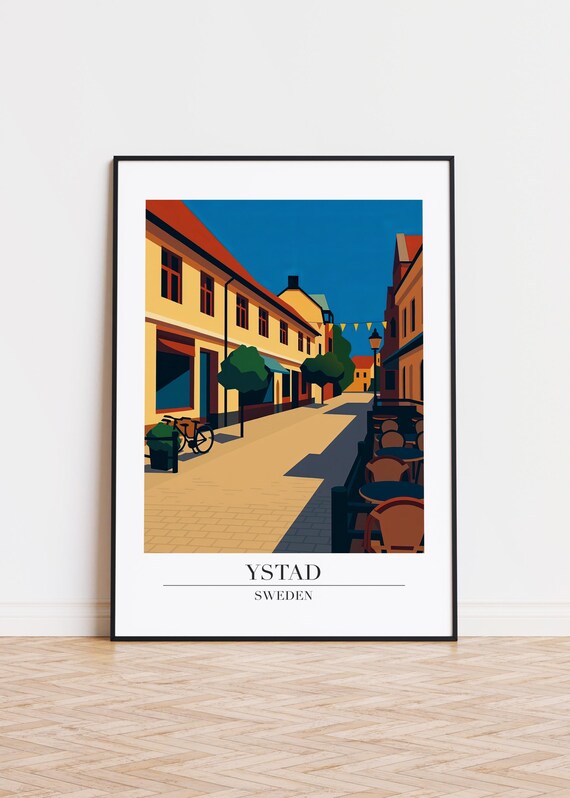 Ystad Sweden Poster Modern City Illustration Art