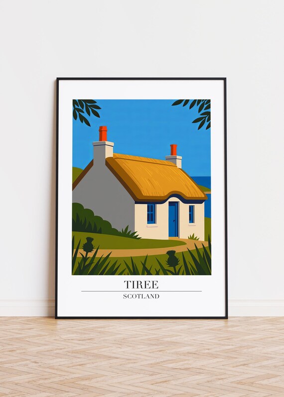Tiree Scotland Poster Modern Travel Illustration Art