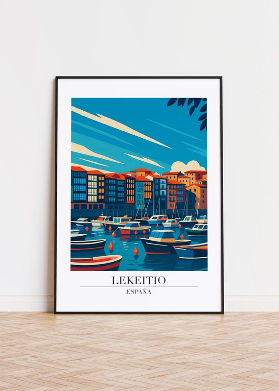 Lekeitio Spain Poster Modern City Skyline Art Print