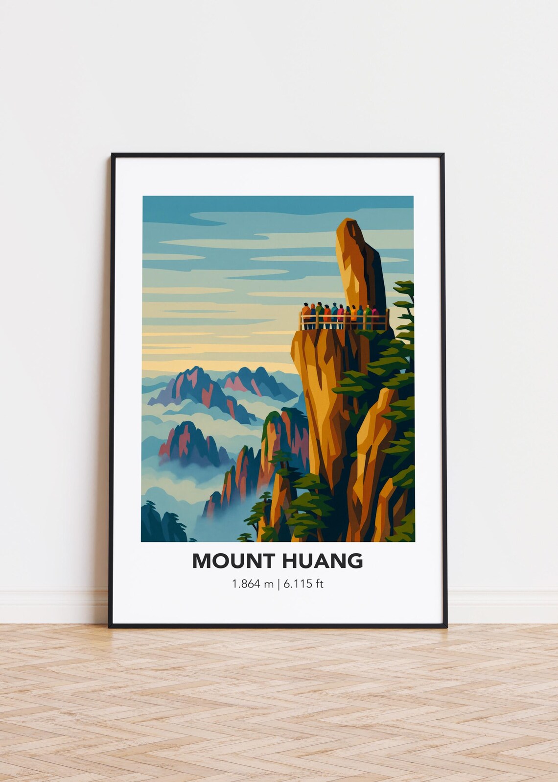 Mount Huang Poster, Mountain Illustration