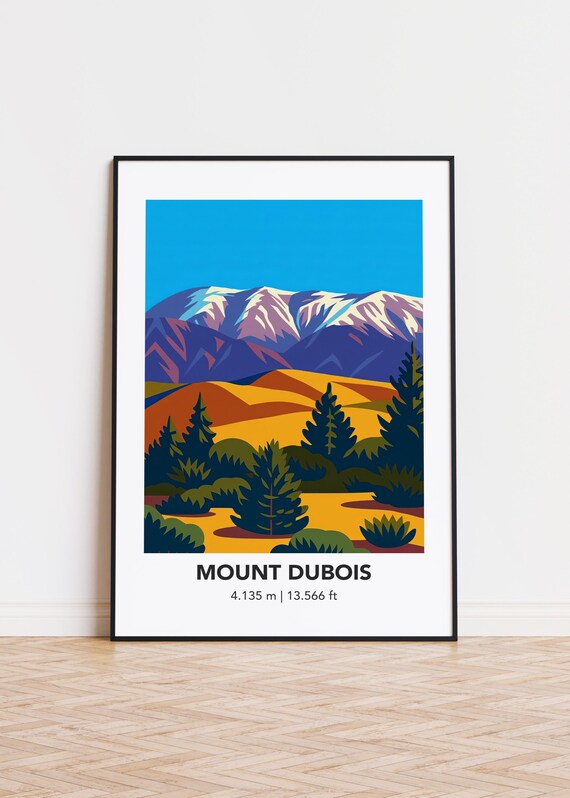 Mount Dubois Poster Modern Illustration Art Print