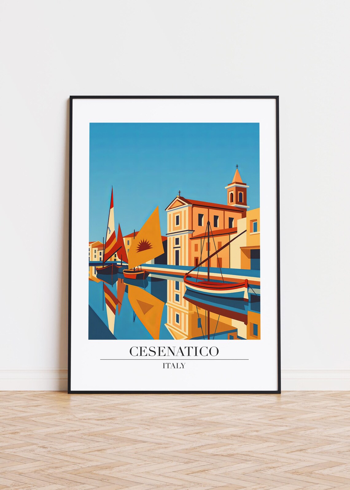 Cesenatico Italy Modern Travel Poster Print