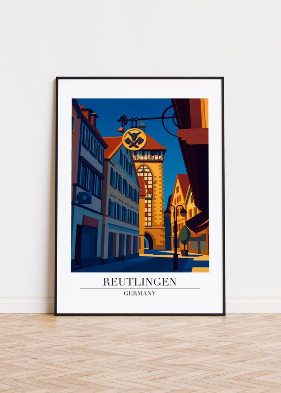 Reutlingen Germany Poster City Illustration Art Print