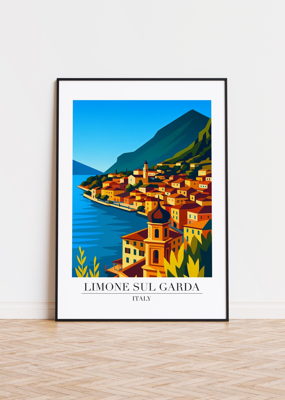 Limone Sul Garda Italy Modern Travel Poster