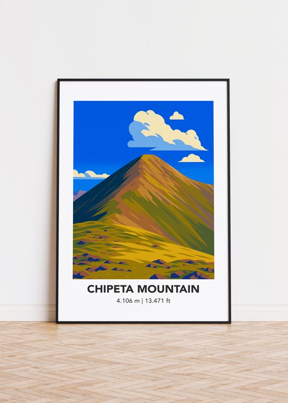Chipeta Mountain Art Print, Modern Minimalist Mountainscape