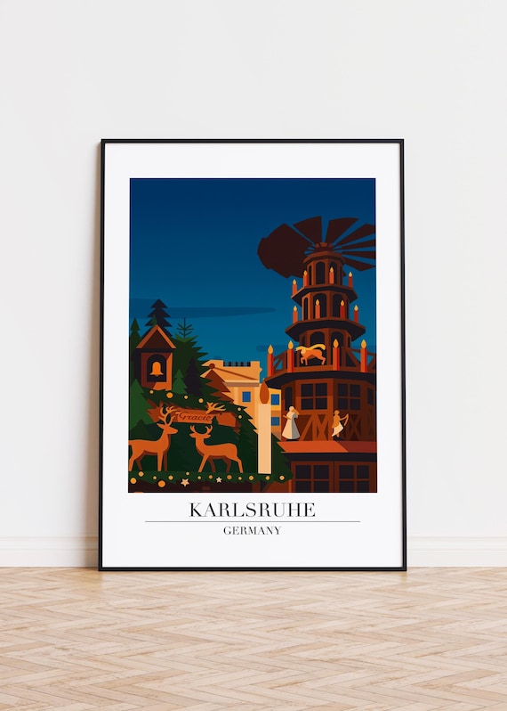 Karlsruhe Germany Poster City Illustration Art Print