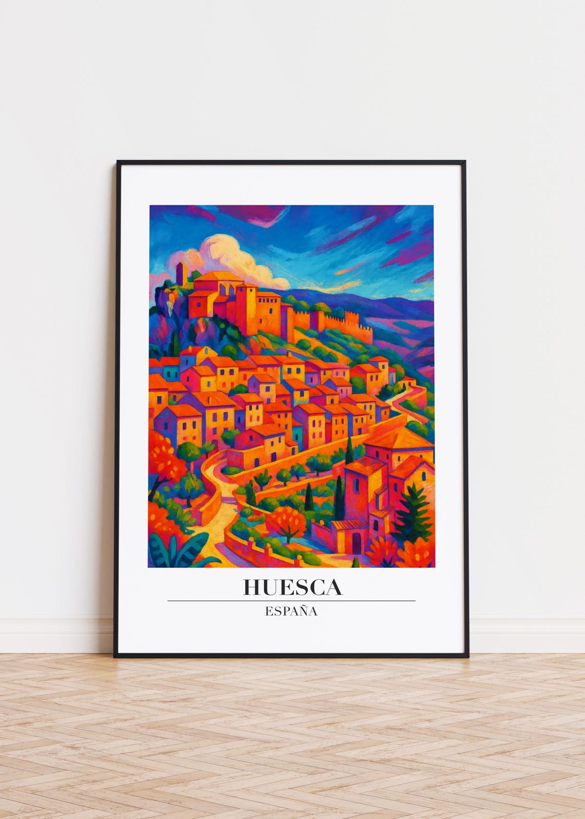 Huesca Spain Poster, Modern City Art Print