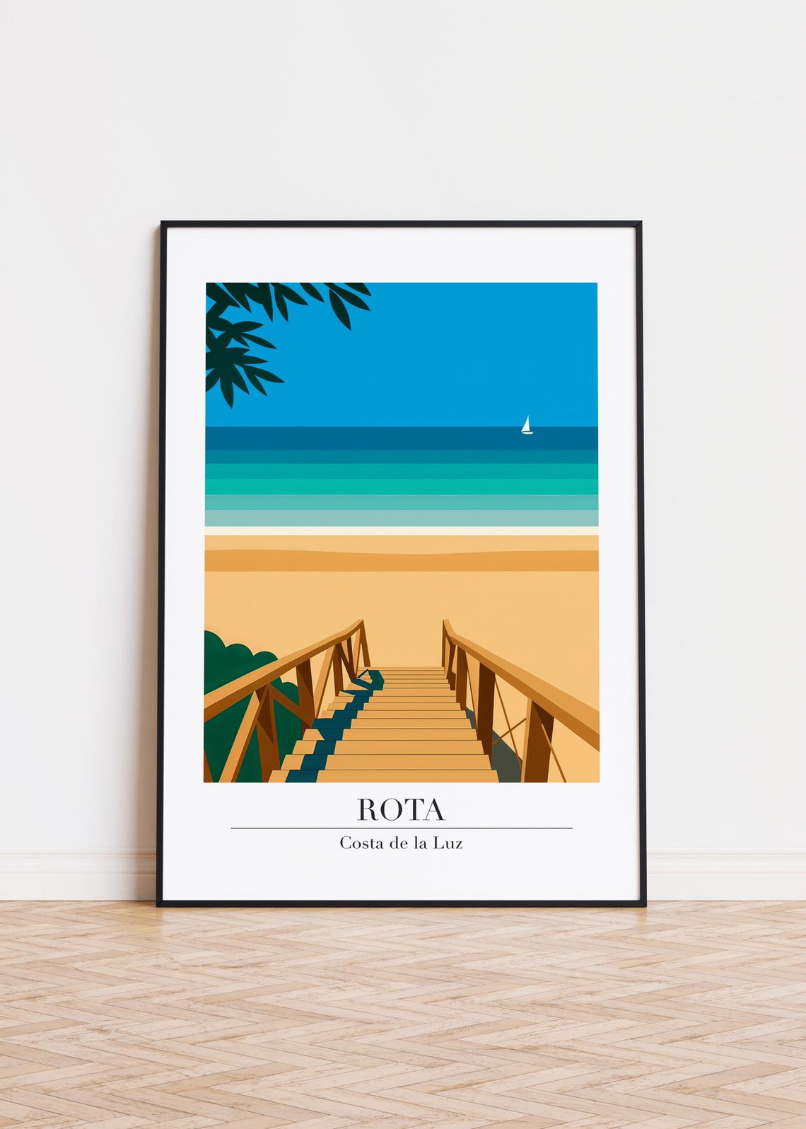 Rota Spain Costa De La Luz Beach Steps Ocean View Travel Wall Art