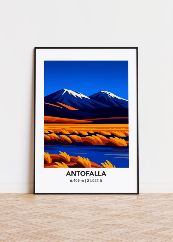 Antofalla Mountain Illustration, Art Print