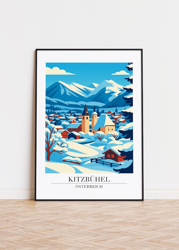 Kitzbhel Austria Modern Travel Poster