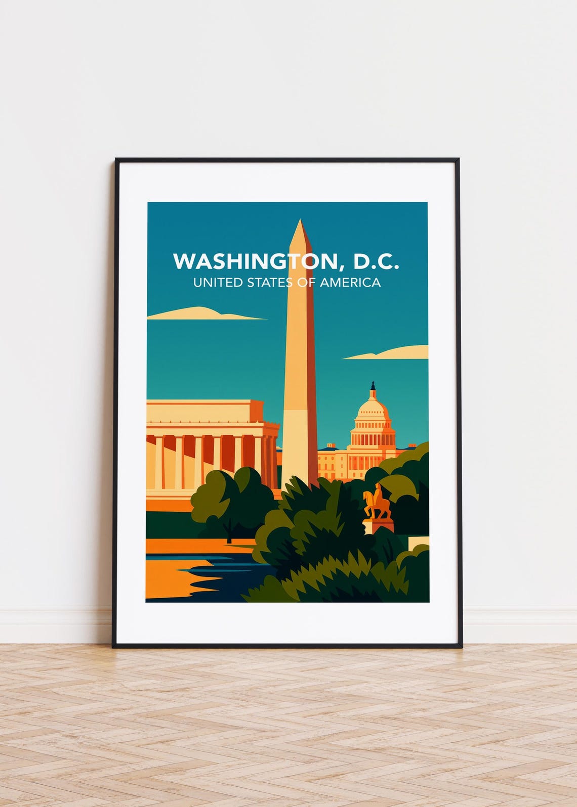 Washington Dc Poster Skyline Art Print Travel Souvenir