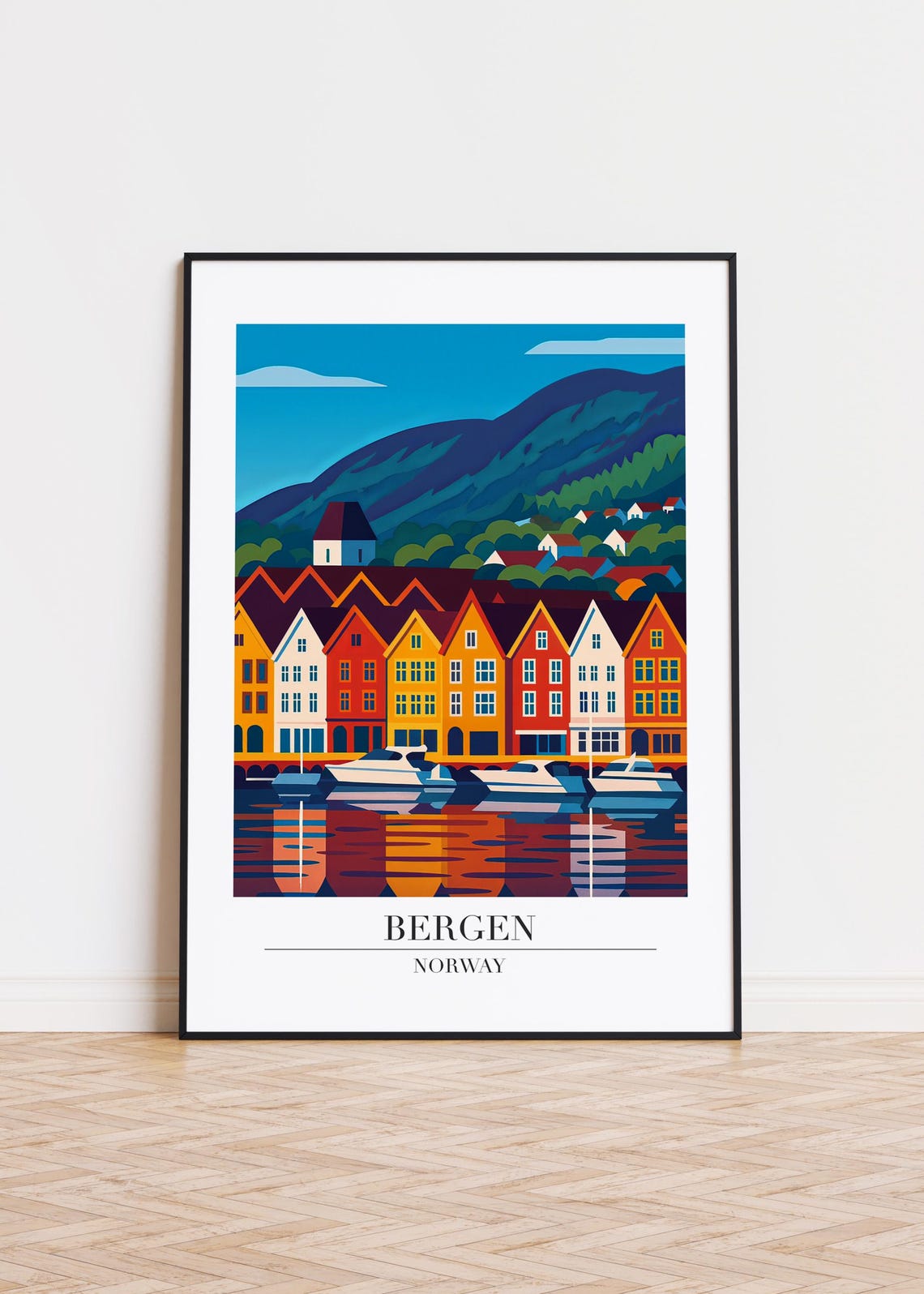 Bergen Norway Poster City Skyline Art Print