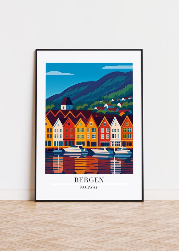 Bergen Norway Poster City Skyline Art Print