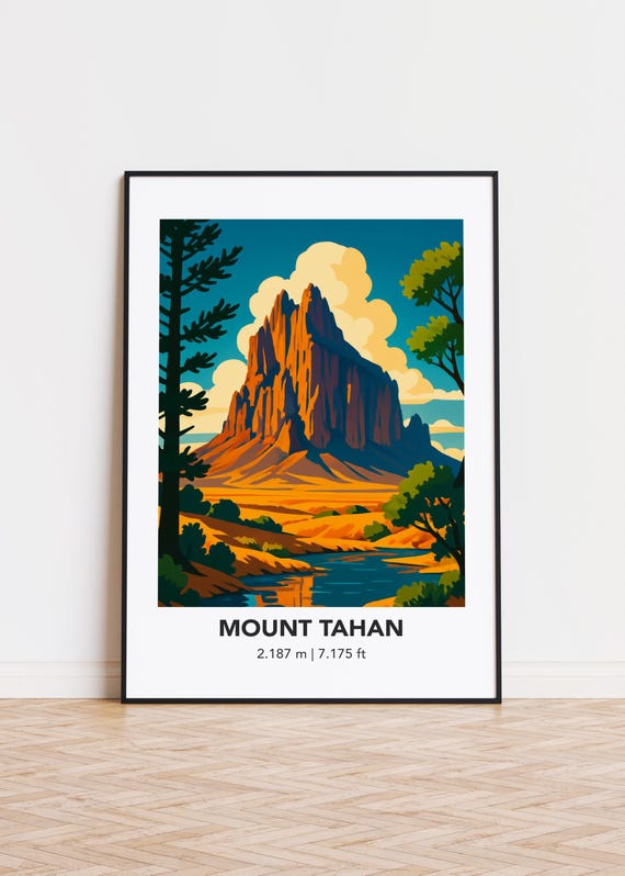 Mount Tahan Poster Minimalist Mountain Art Print