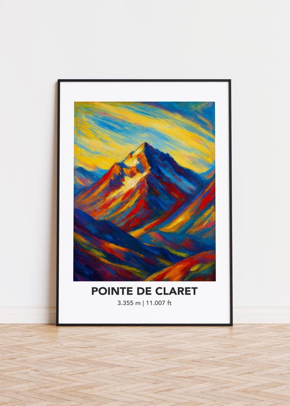 Pointe De Claret Mountain Print Modern Oil Painting Style Poster