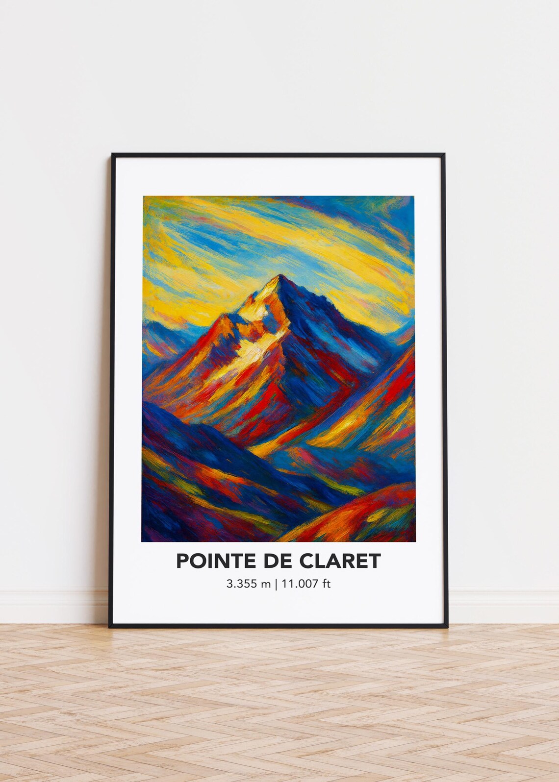 Pointe De Claret Alpine Peak Colorful Modern Oil Painting Poster