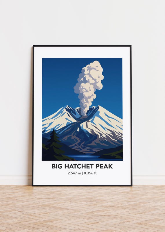 Big Hatchet Peak Mountain Print Modern Minimalist Art Poster