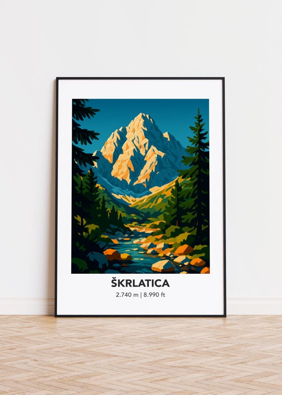 Krlatica Mountain Print Modern Minimalist Art Poster