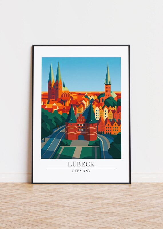 Lbeck Germany Poster Modern Illustration Art Print