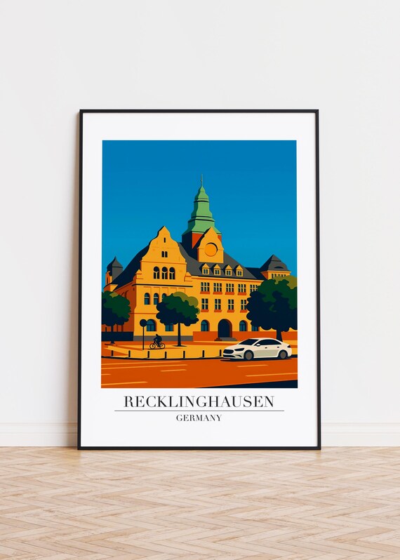 Recklinghausen Germany Poster City Illustration Art Print