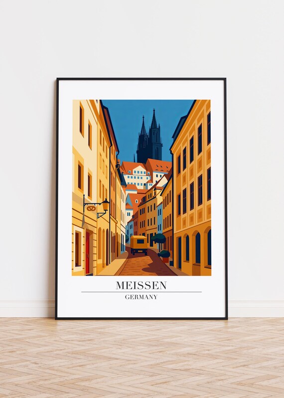 Meien Germany Poster City Illustration Art Print
