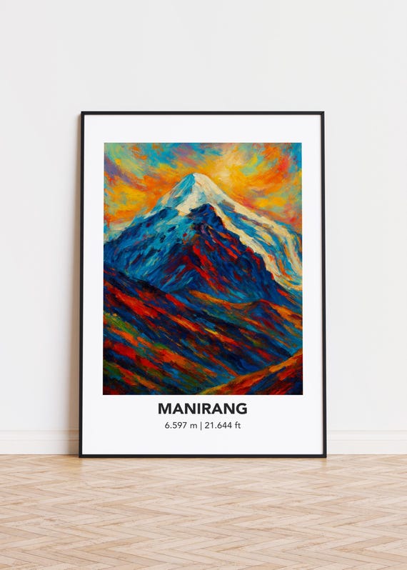 Manirang Poster Mountain Print Modern Oil Painting Style Art