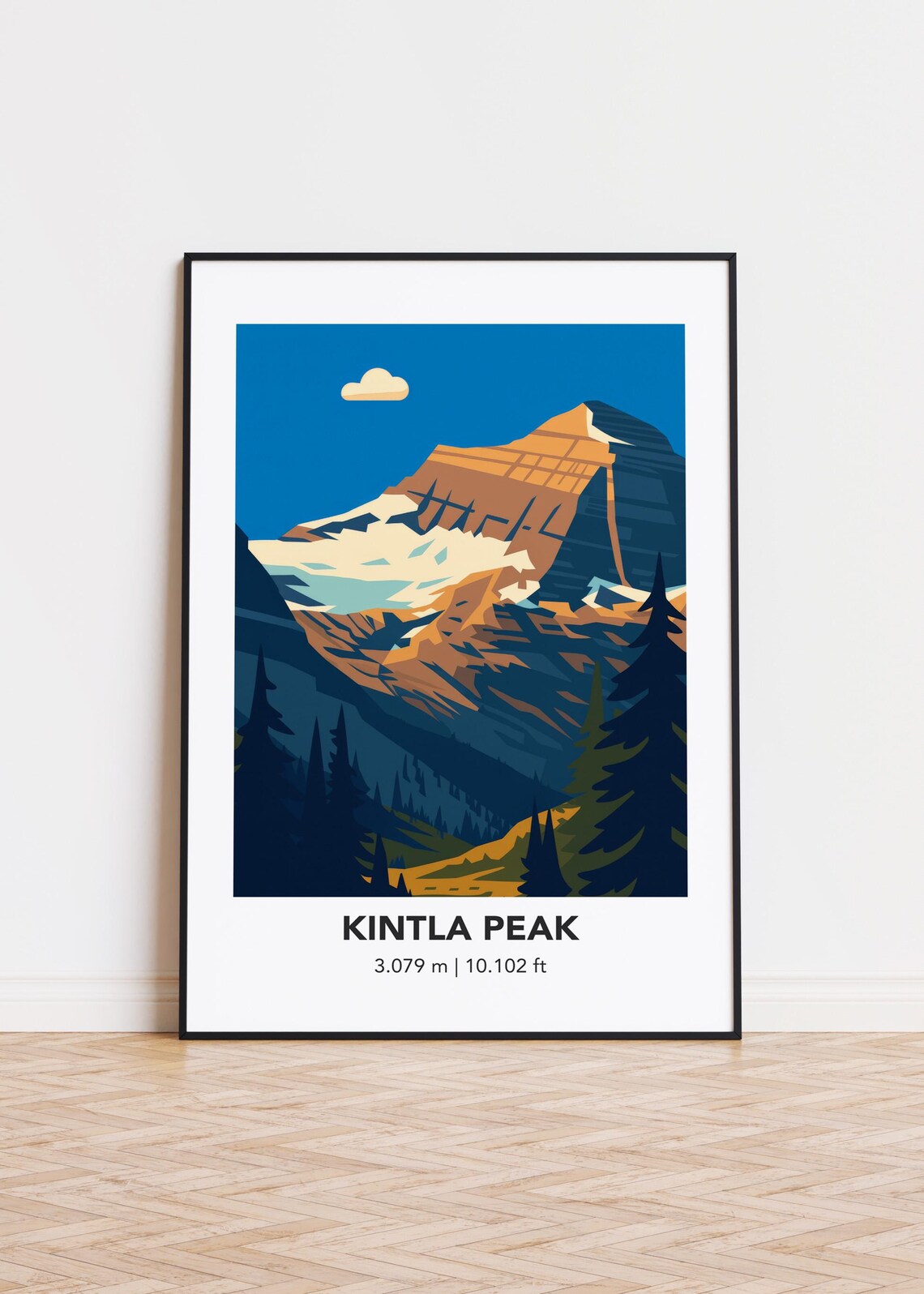 Kintla Peak Mountain Art Print, Modern Scandinavian