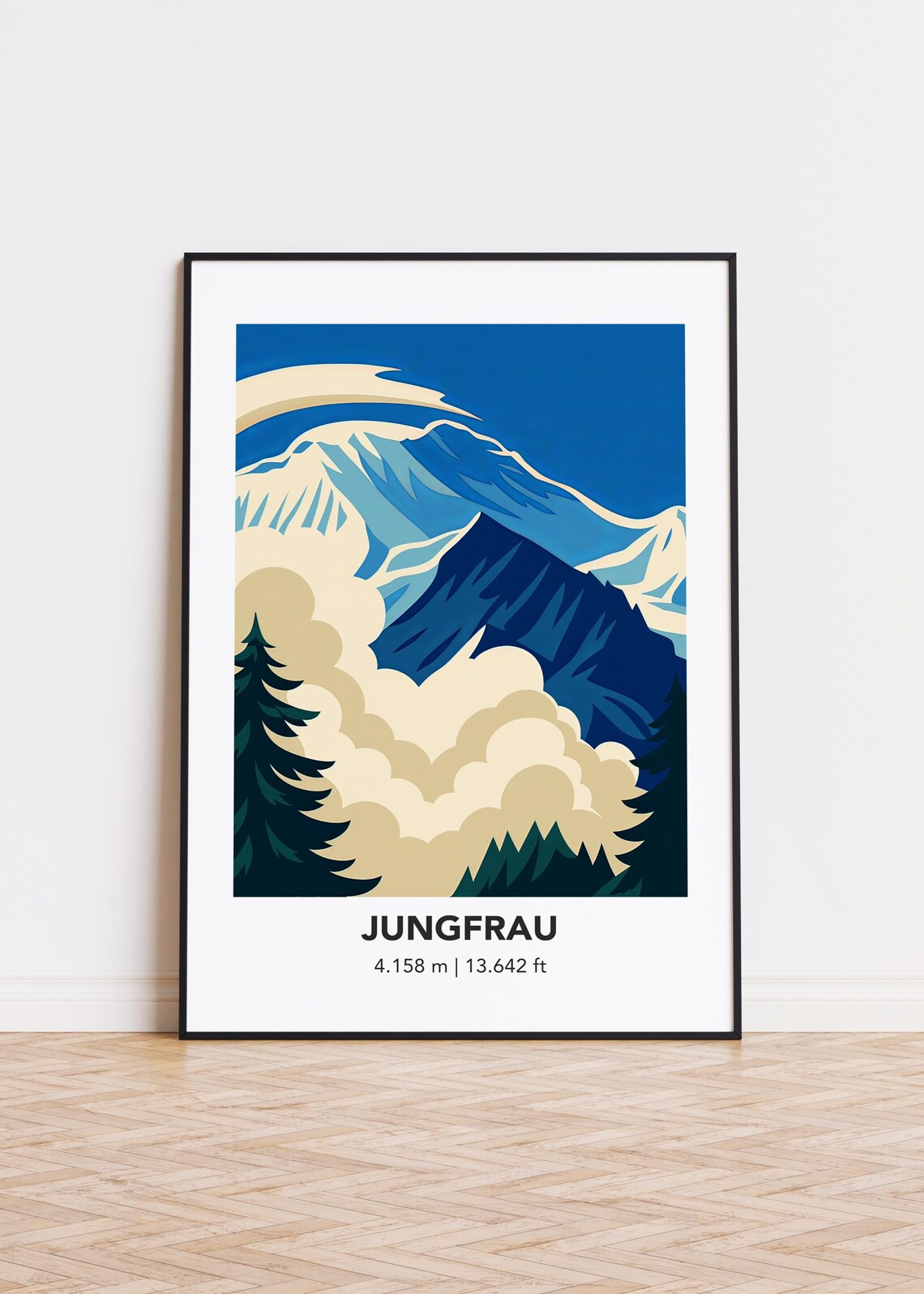 Jungfrau Mountain Swiss Travel Poster