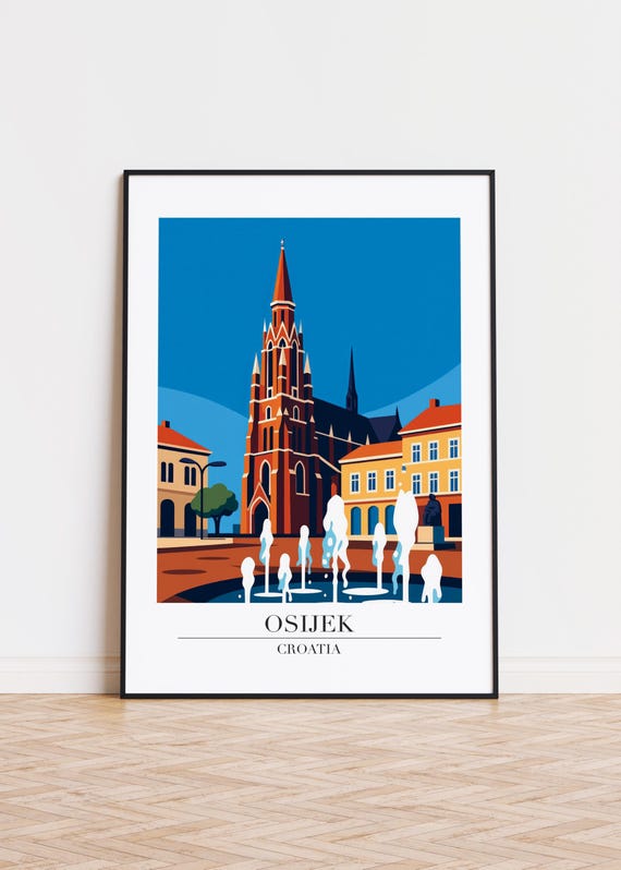 Osijek Croatia Poster Modern City Art Print