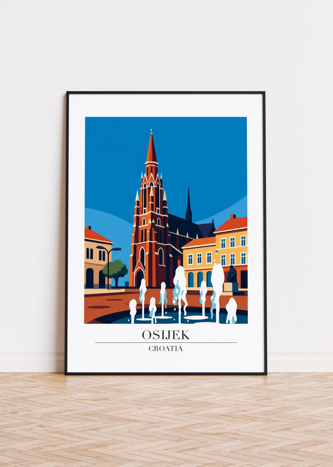 Osijek Croatia Poster Modern City Art Print