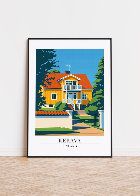 Kerava Finland Poster Modern City Illustration Art