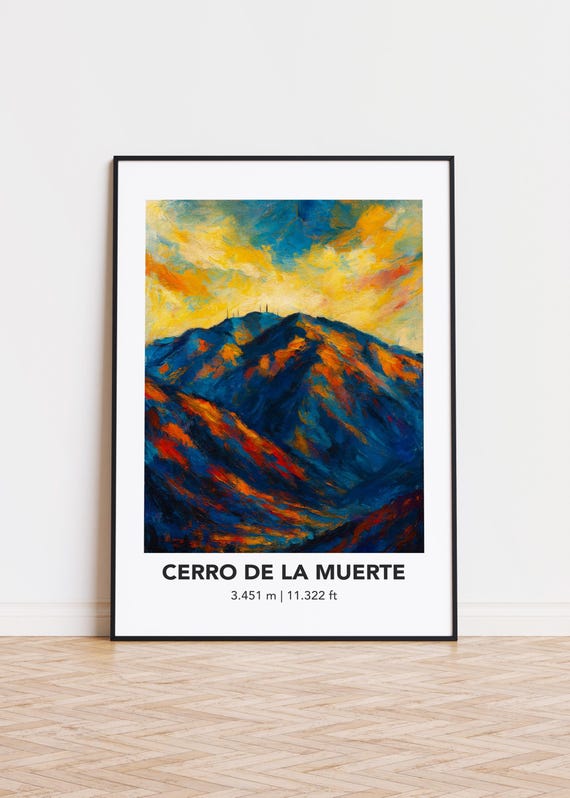 Cerro De La Muerte Mountain Art Print Modern Oil Painting Style Poster