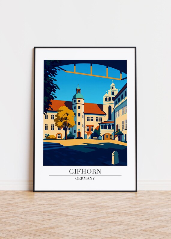 Gifhorn Germany Poster Modern Illustration Art Print