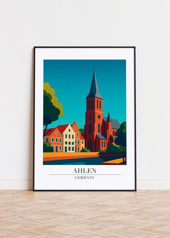 Ahlen Germany Poster City Illustration Art Print