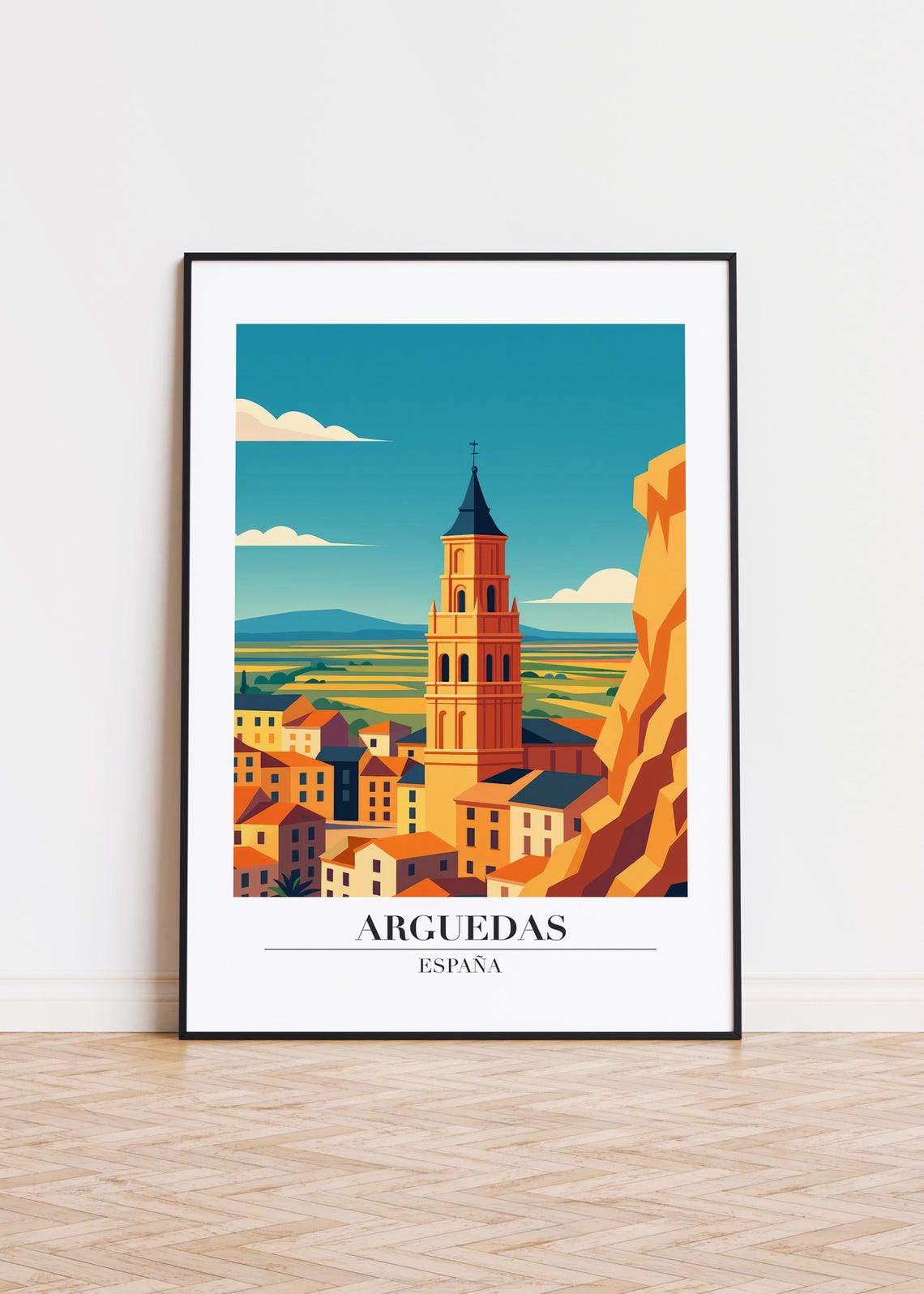 Arguedas Spain Modern City Poster Print