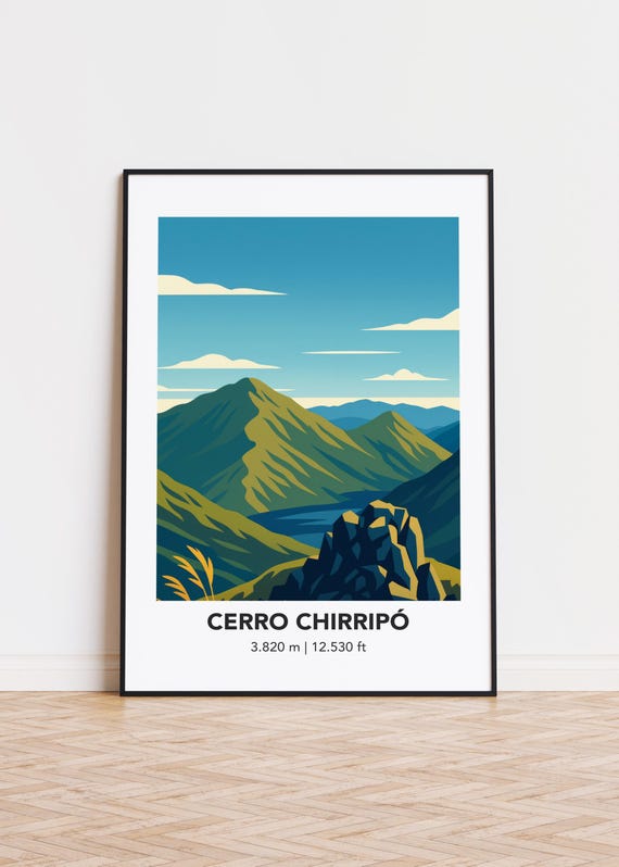 Cerro Chirrip Mountain Art Print Minimalist Illustration