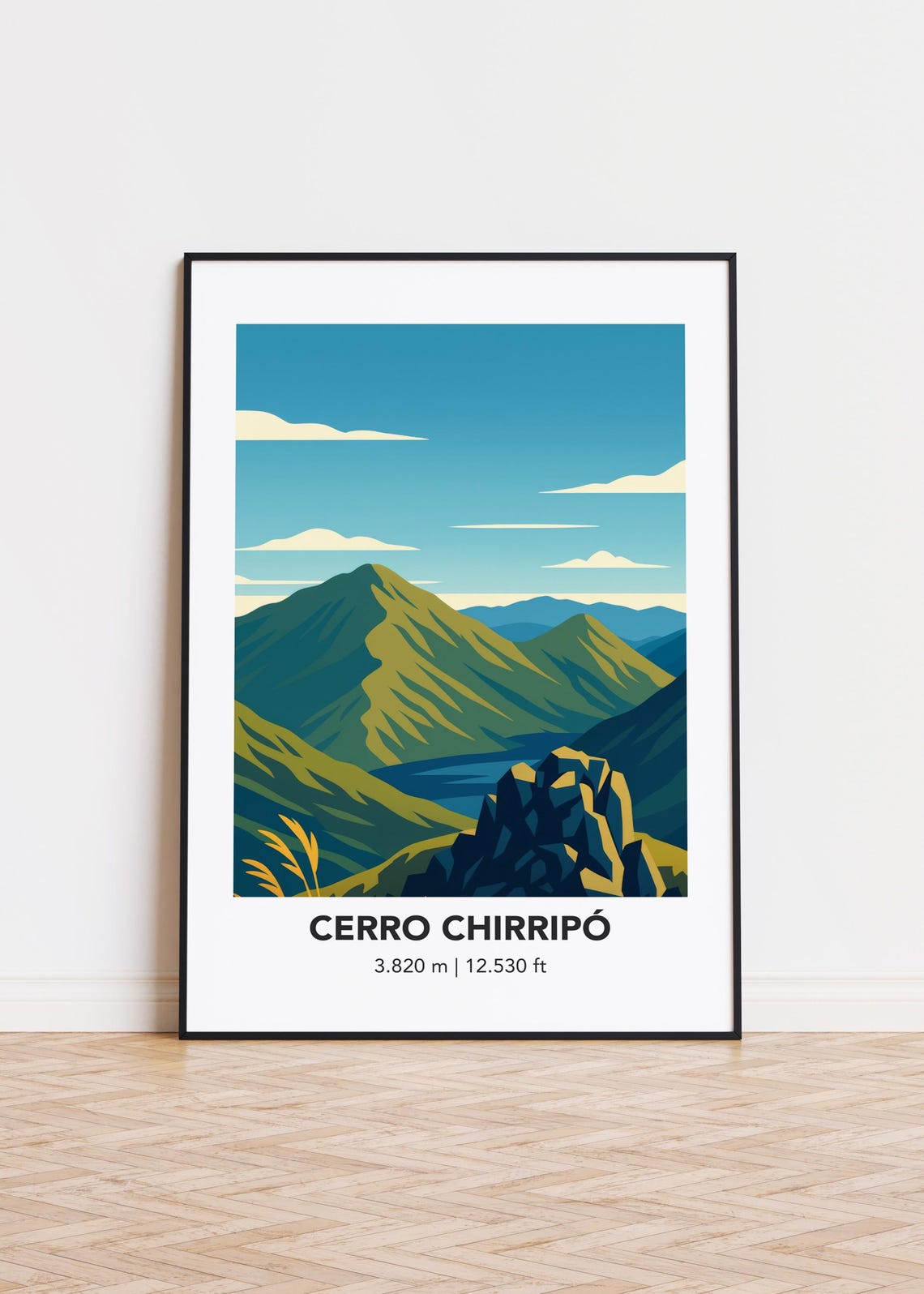 Cerro Chirrip Mountain Art Print Minimalist Illustration