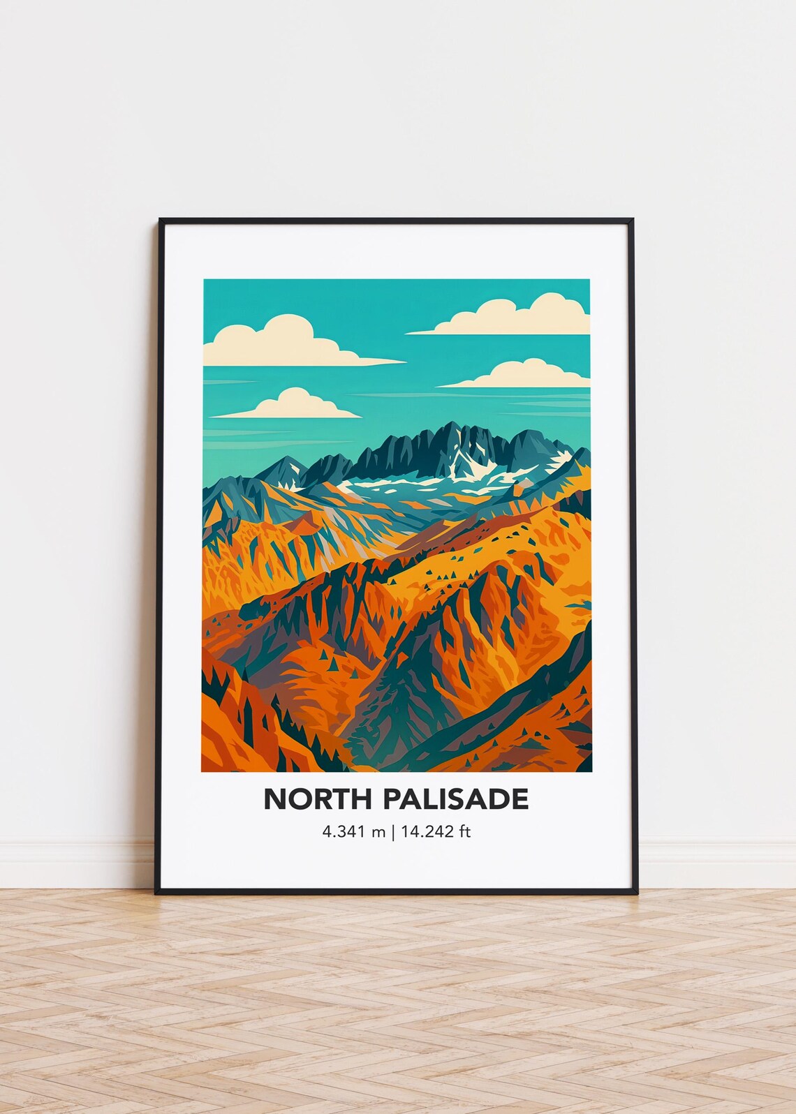 North Palisade Mountain Art Print Modern Minimalist Poster