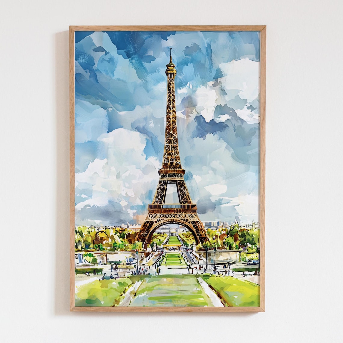 Eiffel Tower Paris Watercolor Art Print, France Travel