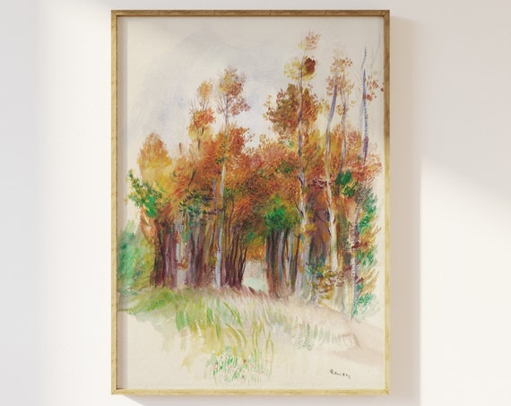 Vintage Trees Art Print Oil On Antique Vintage Nature Aesthetic Country Period Home Decor Neutral Natural Vintage Scenery