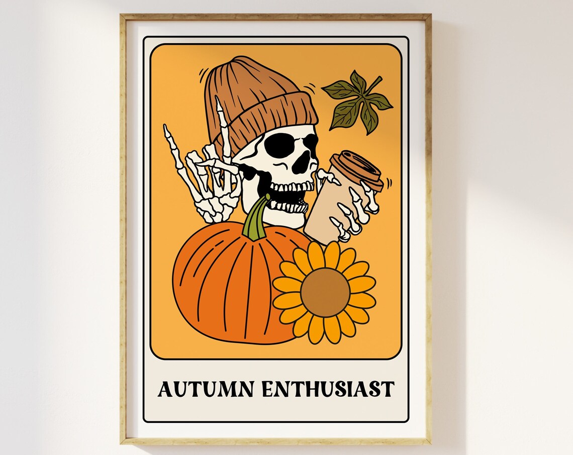 Autumn Enthusiast Tarot Card Style Art Print