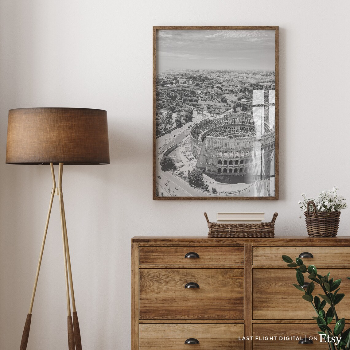 Rome Travel Poster, Black and White Cityscape - Image 5