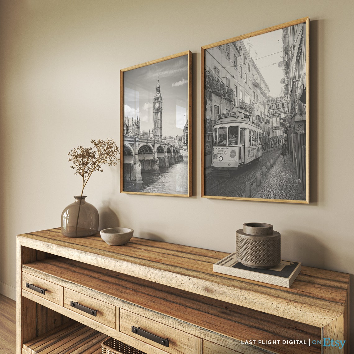 Portugal Print Porto Poster Tram Trolley Porto Print Portugal Poster Wall Art Europe Black And White Photo City Streets Skyline - Image 4